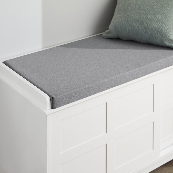 Schoenenbank met opbergruimte - Zittende ladekast - Ingangsbank - Grote capaciteit - Veelzijdig gebruik - Comfortabel kussen - 114 cm x 53 cm x 40 cm