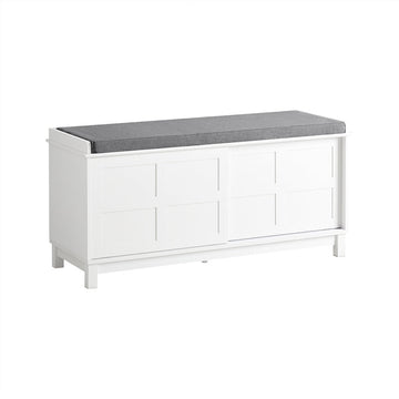 Schoenenbank met opbergruimte - Zittende ladekast - Ingangsbank - Grote capaciteit - Veelzijdig gebruik - Comfortabel kussen - 114 cm x 53 cm x 40 cm