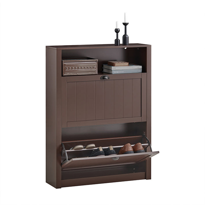Schoenenkast Organizer - Schoenenrek - Schoenenopslag - Inclusief extra compartiment - 80 cm x 110 cm x 24 cm - MDF-materiaal