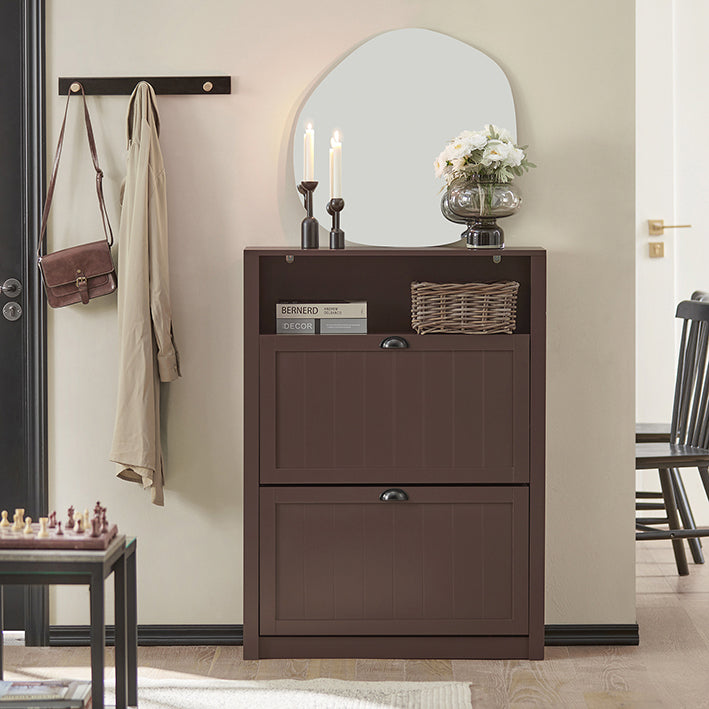 Schoenenkast Organizer - Schoenenrek - Schoenenopslag - Inclusief extra compartiment - 80 cm x 110 cm x 24 cm - MDF-materiaal