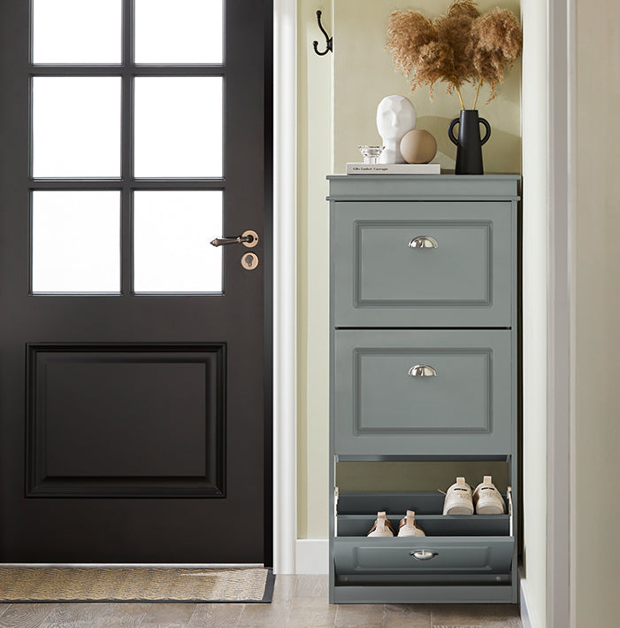 Schoenenkast met 3 kleppen - Schoenenkantelaar - Schoenenorganizer - FSC-gecertificeerd - Aan de muur te bevestigen - 100% recyclebare verpakking - 53 cm x 117 cm x 24 cm