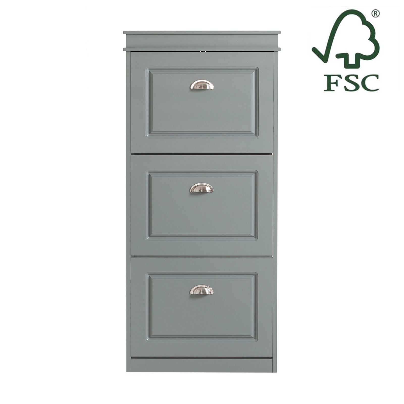 Schoenenkast met 3 kleppen - Schoenenkantelaar - Schoenenorganizer - FSC-gecertificeerd - Aan de muur te bevestigen - 100% recyclebare verpakking - 53 cm x 117 cm x 24 cm