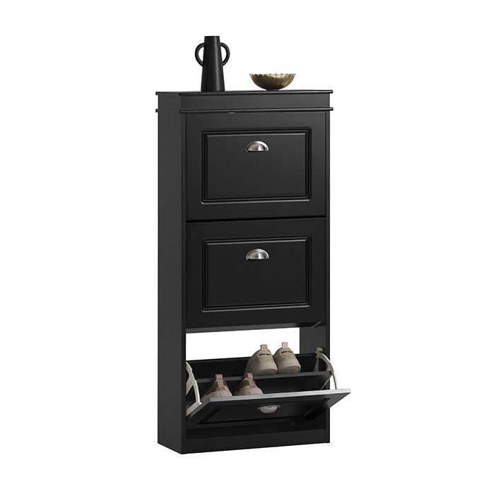 Schoenenkast met 3 kleppen - Schoenenkantelaar - Schoenenkast - FSC-gecertificeerd - Stevige constructie - Wandbevestiging - 53 cm x 117 cm x 24 cm