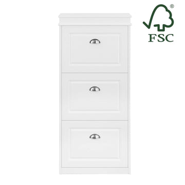 Witte Schoenenkast - Schoenenkantelaar - Schoenenorganizer - FSC-gecertificeerd - Stevige constructie - Kan aan de muur worden bevestigd - 53 cm x 117 cm x 24 cm
