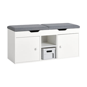 Schoenenopbergbank - Ingangsbank - Schoenenorganizer - Verstelbare planken - Dubbele zitting - Ruimtebesparend - 100 cm x 48 cm x 34 cm