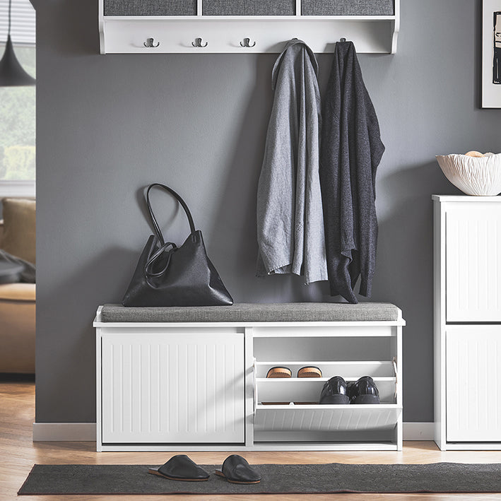 Schoenenopbergbank - Schoenenkast - Schoenenorganizer - Comfortabel kussen - MDF, 100x46x26cm