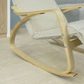 Schommelstoel - Verzorgingsstoel - Schommelstoel - Bekleding van 100% katoen - Verstelbare voetsteun - Modern design - Frame van berkenhout en staal - 10 kg - 120 kg laadvermogen - 5-voudig verstelbare voetsteun