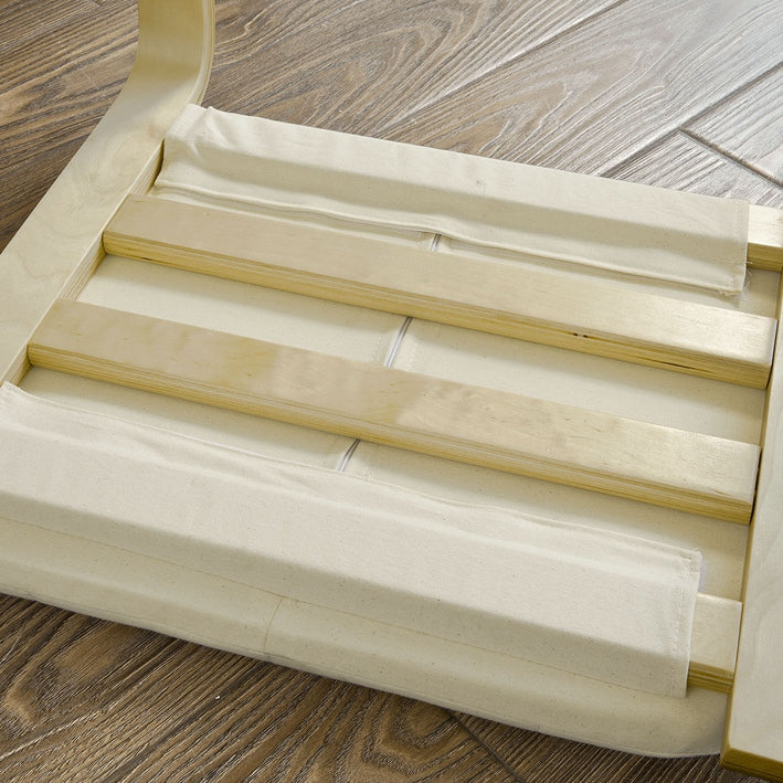 Voetenbank - Voetensteun - Poef - 100% Katoenen Hoes - Afneembaar en Wasbaar - Stabiel Beuken Frame - B51 x D45 x H39 cm