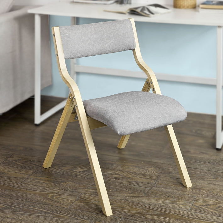 Klapstoel - Keukenstoel - Bureaustoel voor kinderen - Berkenhouten frame - Gewatteerd comfort - Afneembare wasbare hoes - 48 cm x 14 cm x 91 cm