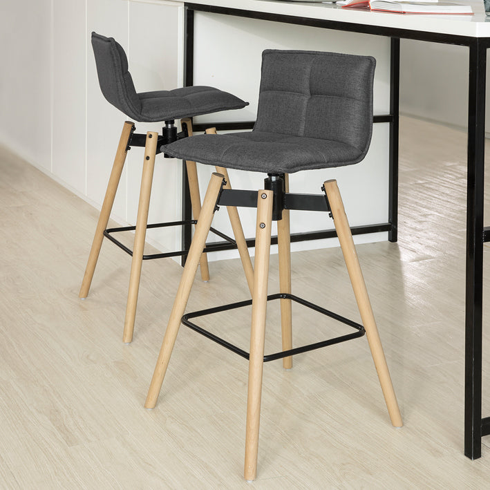 draaibare barkruk - in hoogte verstelbare kruk - gewatteerde zitting - designkruk voor thuisbar - 98 cm x 36 cm x 38 cm