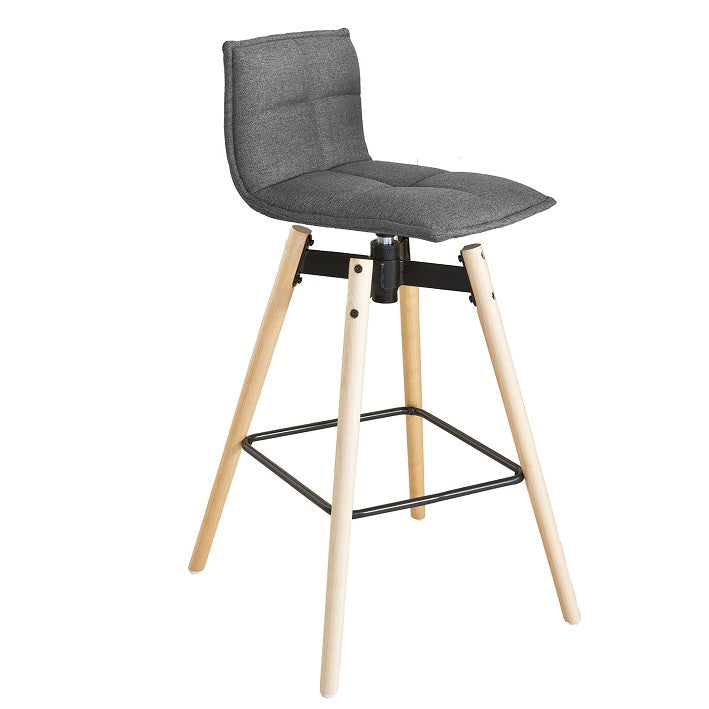 draaibare barkruk - in hoogte verstelbare kruk - gewatteerde zitting - designkruk voor thuisbar - 98 cm x 36 cm x 38 cm