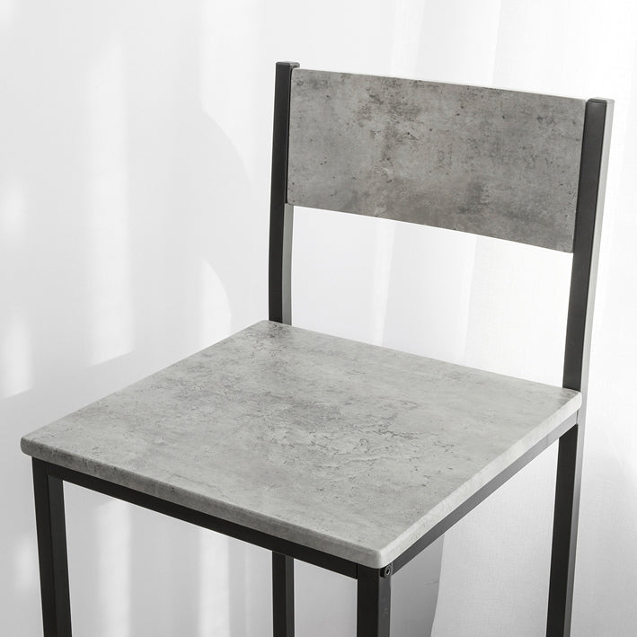 2-delige barkrukset - tegenkruk - barstoelen - comfortabele rugleuning - voetsteunen - ideaal voor bars en cafés - metalen frame - 38 cm x 95 cm x 40 cm