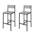 2-delige barkrukset - tegenkruk - barstoelen - comfortabele rugleuning - voetsteunen - ideaal voor bars en cafés - metalen frame - 38 cm x 95 cm x 40 cm