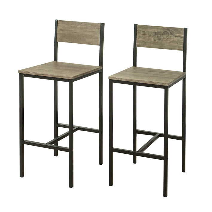Moderne Barkruk Set van 2 - Tegenkrukken - Hoge stoelen - Comfortabele rugleuning - Geïntegreerde voetensteun - Ideaal voor bars en cafés - 39 cm x 95 cm x 41 cm