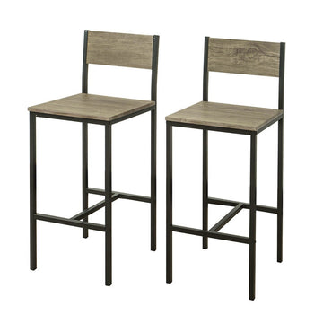 Moderne Barkruk Set van 2 - Tegenkrukken - Hoge stoelen - Comfortabele rugleuning - Geïntegreerde voetensteun - Ideaal voor bars en cafés - 39 cm x 95 cm x 41 cm