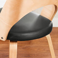 Ergonomische Gebogen Houten Eetkamerstoel - Keukenstoel - Bureaustoel - Gewatteerd Zitcomfort - 48cm x 79cm x 55cm