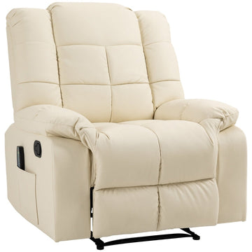 Massagefauteuil met 8-puntsmassage en ligfunctie | Kleur: Crèmewit | Afmetingen: 99x94x99 cm