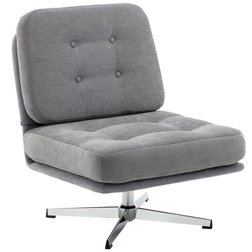 Draaibare chenille fauteuil | Kleur: Lichtgrijs | Afmetingen: 70x87x84 cm
