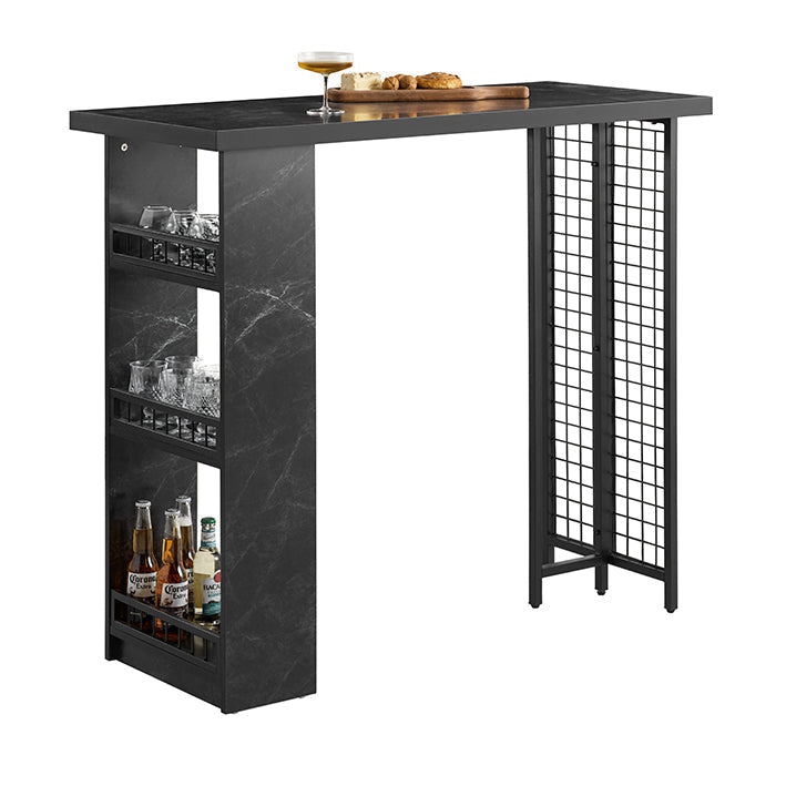 Moderne Bartafel - Keukentafel - Eettafel - Stevig MDF & Metalen Frame - Verstelbare Voeten - Ruime opbergruimte - 120cm x 105cm x 50cm