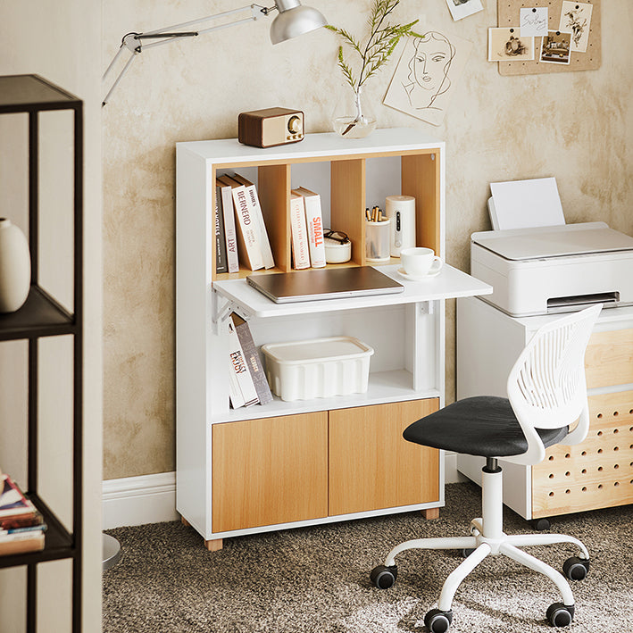 multifunctioneel bureau - laptopbureau - opvouwbare computertafel - voldoende opbergruimte - 70x108x59cm, gevouwen: 70x108x25cm