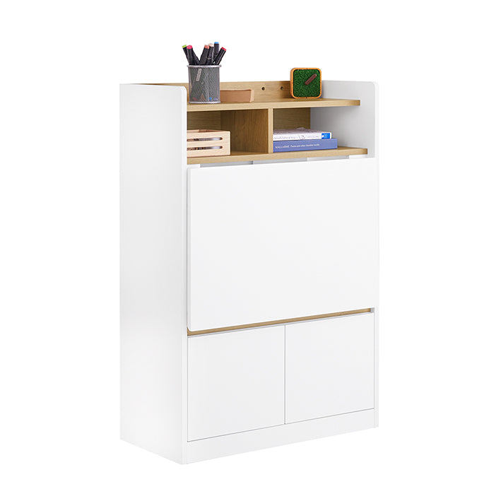 multifunctioneel opklapbaar bureau - converteerbare plank - laptoptafel - voldoende opbergruimte - 63x93x67cm - ruimtebesparende oplossing