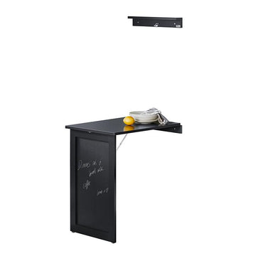 Opvouwbare wandtafel met schoolbord - Bureau - Eettafel - Ruimtebesparend ontwerp - Eenvoudige montage - Creatief Memoboard-oppervlak - Lichtgrijs - 50 cm x 76 cm x 75 cm