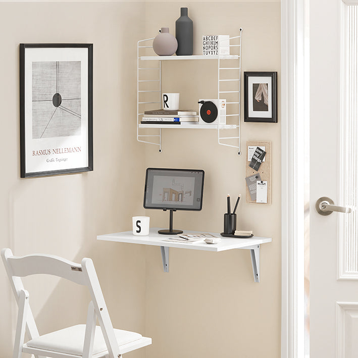 Opklapbare Wandtafel - Ruimtebesparende Tafel - Compact Bureau - 60x40cm MDF - Eenvoudige Wandmontage - Veelzijdig Design