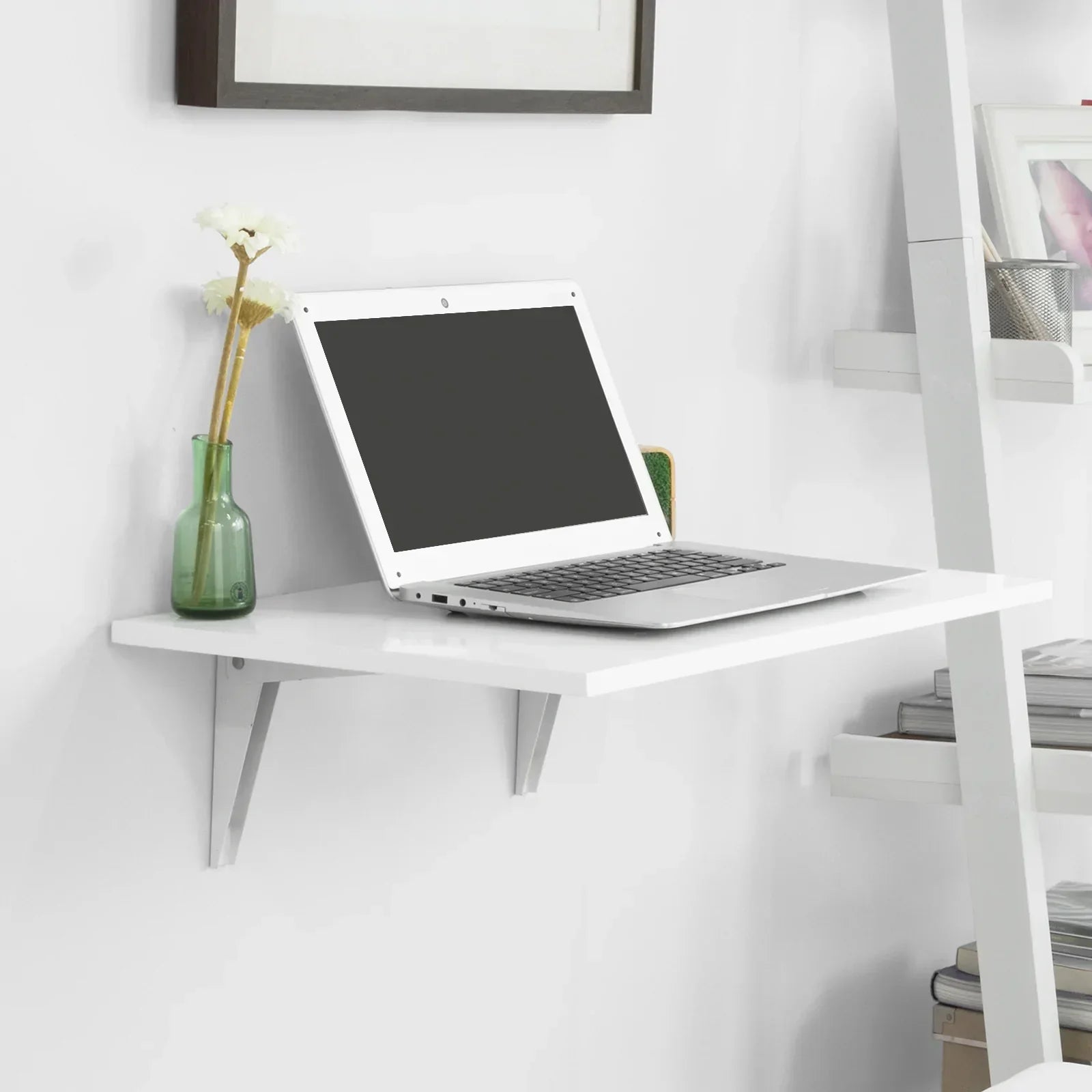 Opklapbare Wandtafel - Ruimtebesparende Tafel - Compact Bureau - 60x40cm MDF - Eenvoudige Wandmontage - Veelzijdig Design