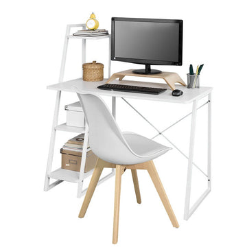 Modern Bureau met Planken - Kinderbureau - Computerbureau - Stevige spaanplaat - Ruime opbergruimte - Stijlvol ontwerp - Ca. B102xD50xH75/117cm