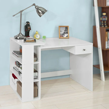 Thuiskantoor Tafelbureau- Computerbureau Computerwerkstation met opbergplanken