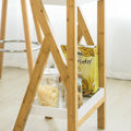 multifunctionele bartafel - keukentafel - eettafel - constructie van bamboe en MDF - ruime opbergruimte - veelzijdig gebruik - 122 cm x 107 cm x 45 cm - wit FWT56-W