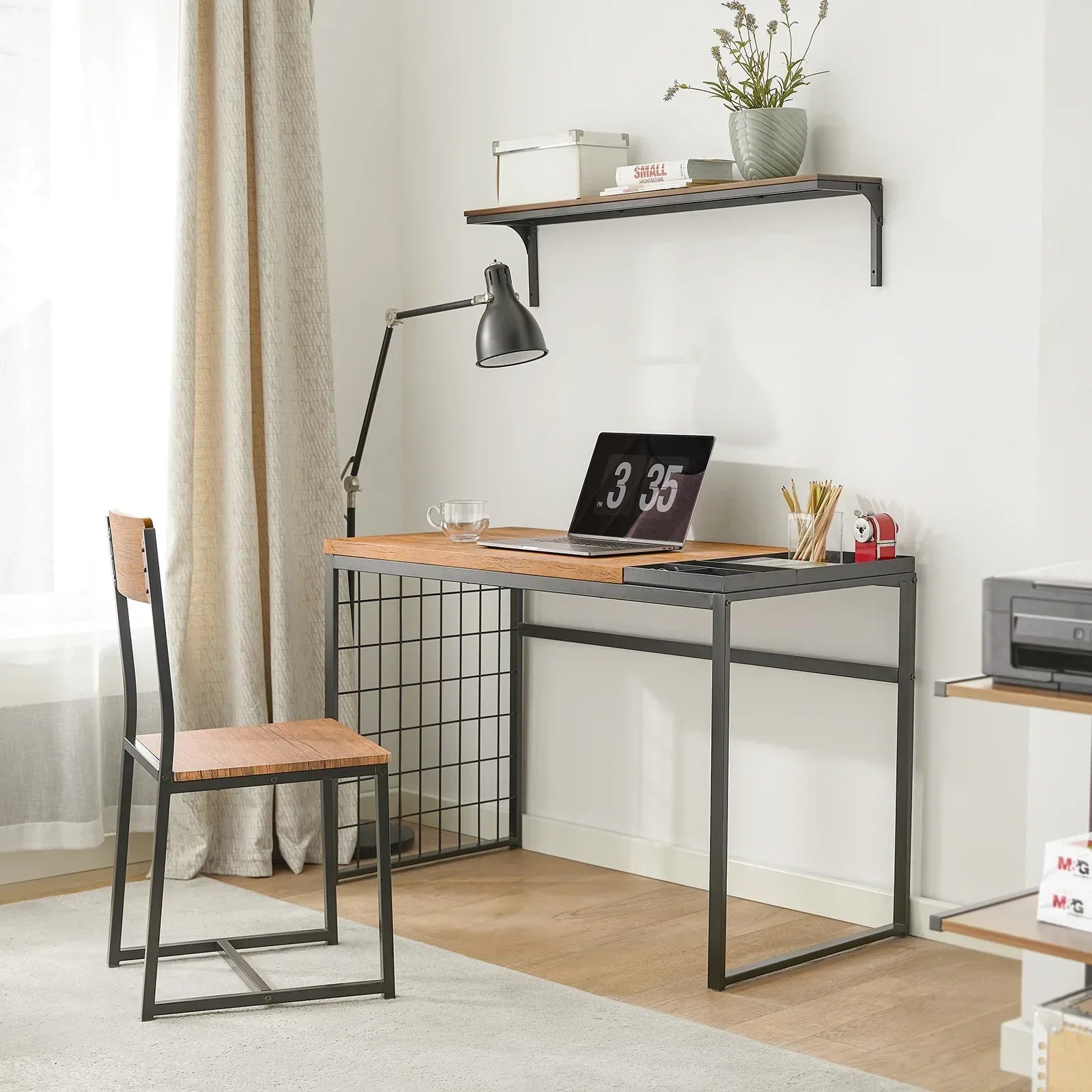 Bureau- en stoelenset - Computerbureau Werkstation Schrijfbureau Computer Laptop PC-bureau - Thuiskantoor Tafelbureau
