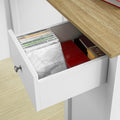 Aanrecht Ontbijtbar - Bistro Eiland - Opbergplanken - Voor-/achterlade - PB en MDF - 120x90x55cm - Wit - SoBuy Kruk Compatibel