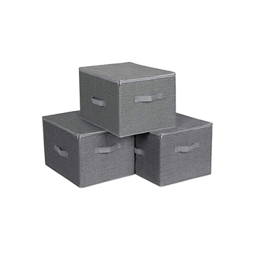 Stoffen opbergboxen set van 3 - kledingmanden met rits - 40 x 30 x 25 cm