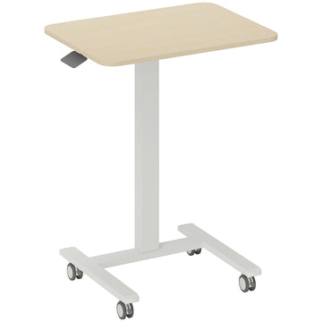 Verstelbaar sta-bureau - Laptoptisch op wielen | Kleur: Geel | Afmetingen: 48x65x68-108 cm
