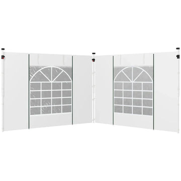 Gazebo zijwanden set van 2 - voor 3x3 of 3x6 m | Kleur: Wit