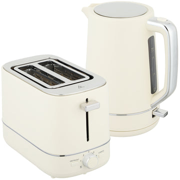Waterkoker en broodrooster set 1,7 L | Kleur: Beige | Afmetingen: 16x21,2x24,3 cm
