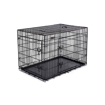 Hondenbench XXL - 2 deuren - inklapbaar - ijzerdraad/ABS - zwart - 122 x 81 x 76 cm