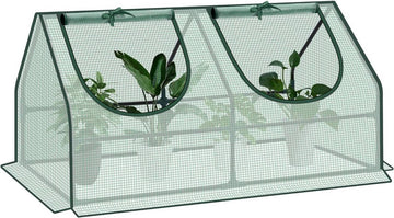 Foliekas voor planten met oprolbare ramen en metalen frame | Groen | 120x60x60 cm