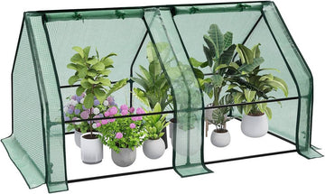 Foliekas met oprolbare ramen en metalen frame | Groen | 180x90x90 cm