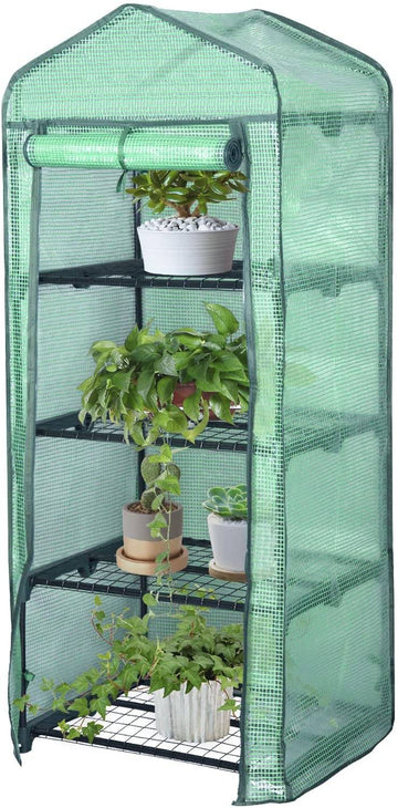 Foliekas met oprolbare deur | Groen | 69x49x158 cm