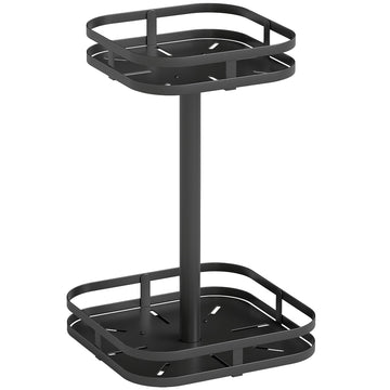 Draaiend kruidenrek 2 etages, zwart metaal | Kleur: Zwart | Afmetingen: 24x24x38 cm