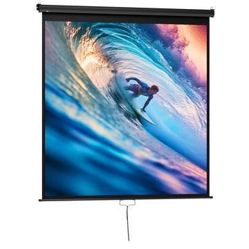Projectiescherm 178x178 cm, 99 inch, 4K, 1:1 | Kleur: Zwart | Afmetingen: 7x189x182 cm