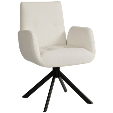 Draaibare fauteuil wit en zwart - Accentstoel | Kleur: Wit, zwart | Afmetingen: 60x61x88 cm