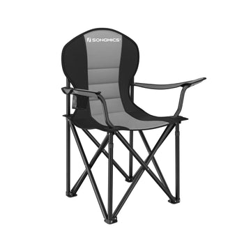 Campingstoel grijs-zwart - inklapbaar - 600D Oxfordstof - lichtgewicht - 55 x 90 x 102 cm