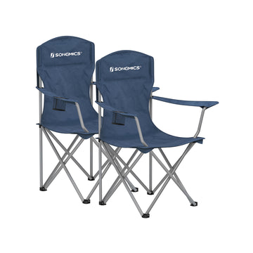 Set van 2 klapstoelen met stevige structuur | Schemerblauw | 86x54x97 cm