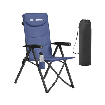Opvouwbare campingstoel met verstelbare rugleuning | Blauw | 60x70x110 cm