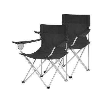 Campingstoelen set van 2, inklapbaar, lichtgewicht, zwart - 84 x 52 x 81 cm