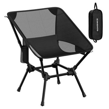 Opvouwbare campingstoel strandstoel verstelbaar 150 kg | Zwart | 56x48x69 cm