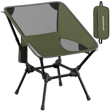 Opvouwbare campingstoel strandstoel in hoogte verstelbaar 150 kg | Groen | 56x48x69 cm